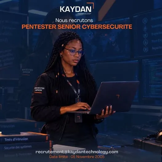 Offre d'emploi RECRUTEMENT PENTESTER SENIOR CYBERSÉCURITÉ