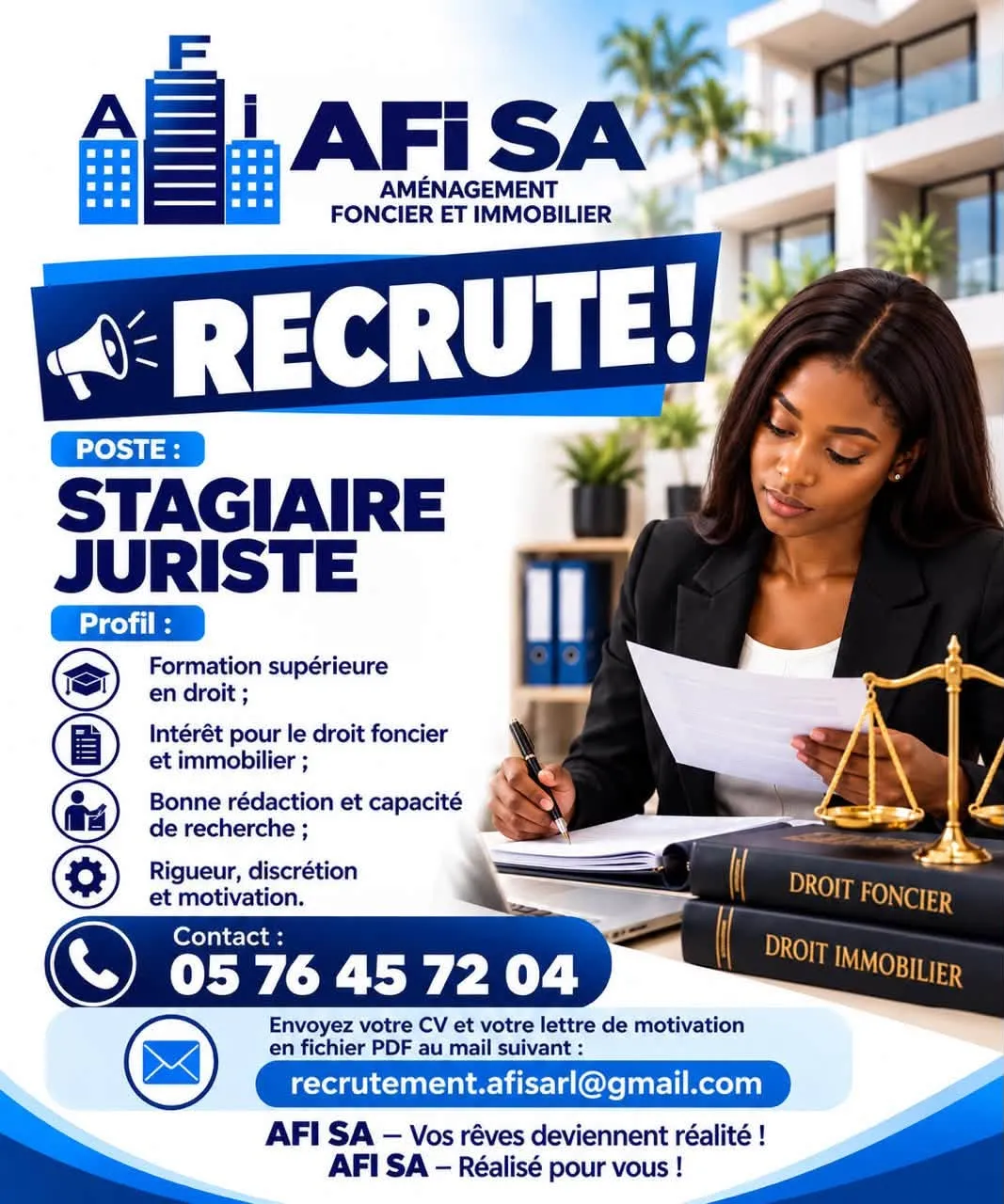 RECRUTEMENT STAGIAIRE JURISTE (H/F)