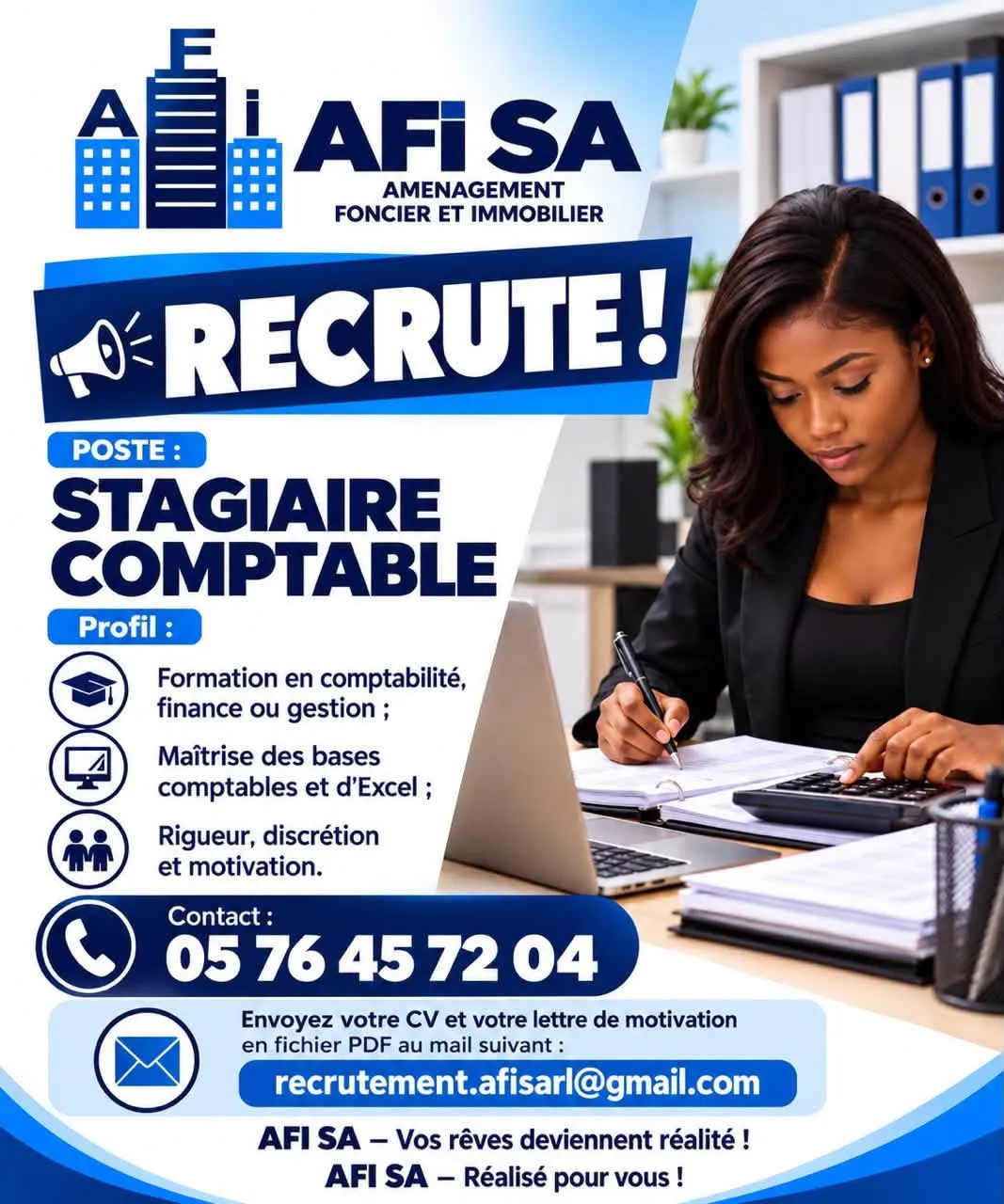 RECRUTEMENT STAGIAIRE COMPTABLE (H/F)