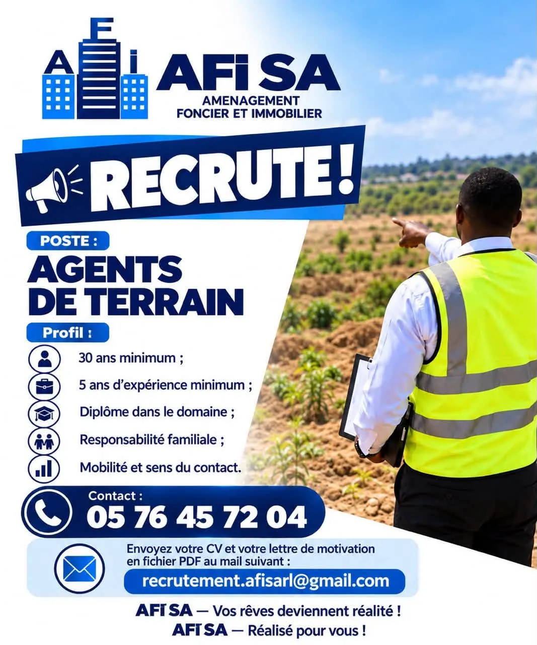 RECRUTEMEN AGENT TERRAIN (H/F)