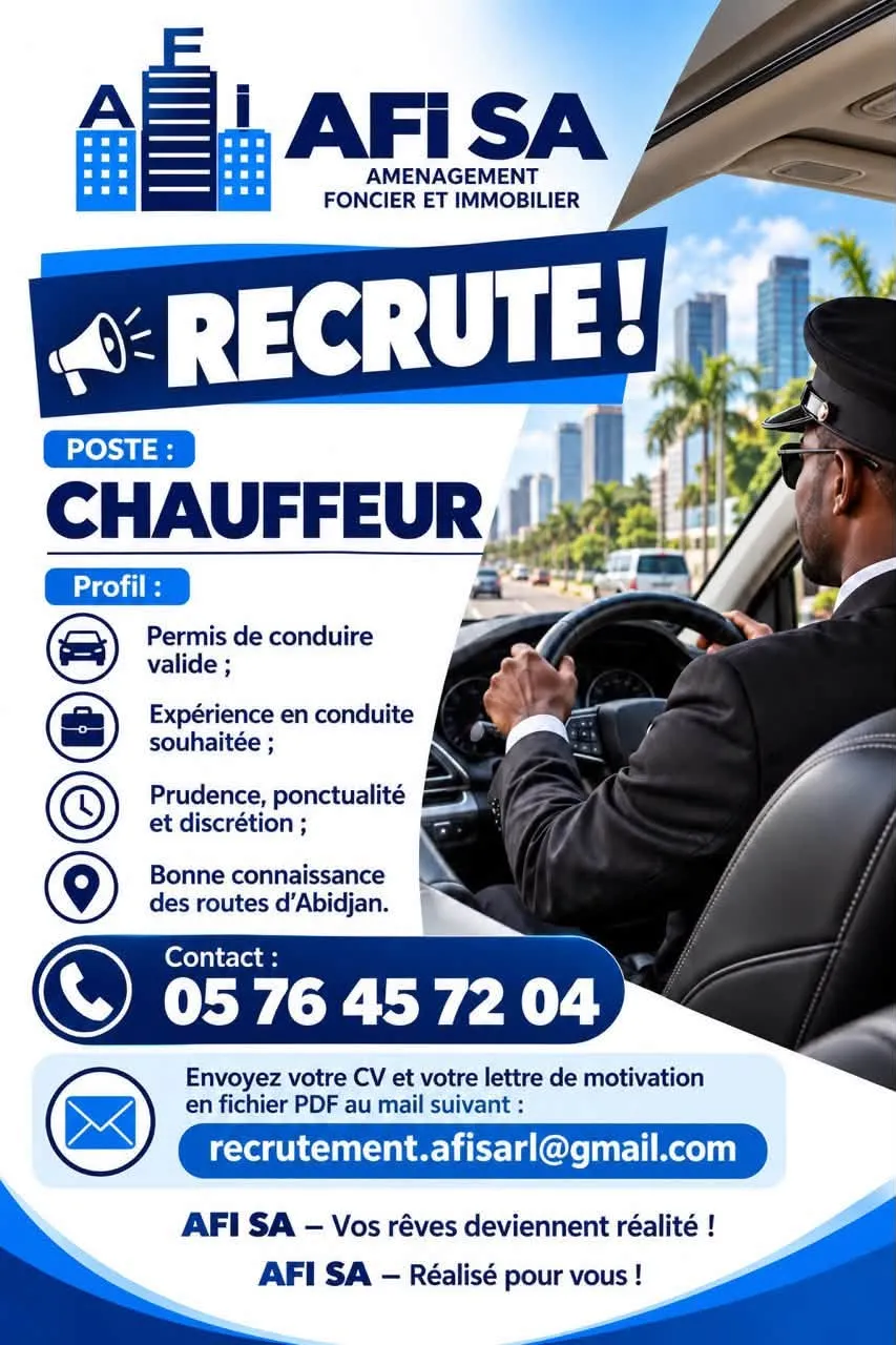 RECRUTEMENT DE CHAIFFEUR (H/F)