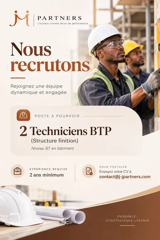 RECRUTEMENT DE DEUX TECHNICIEN BTP