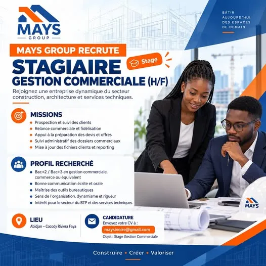 RECRTUTEMENT STAGIAIRE COMMERCIAL (H/F)