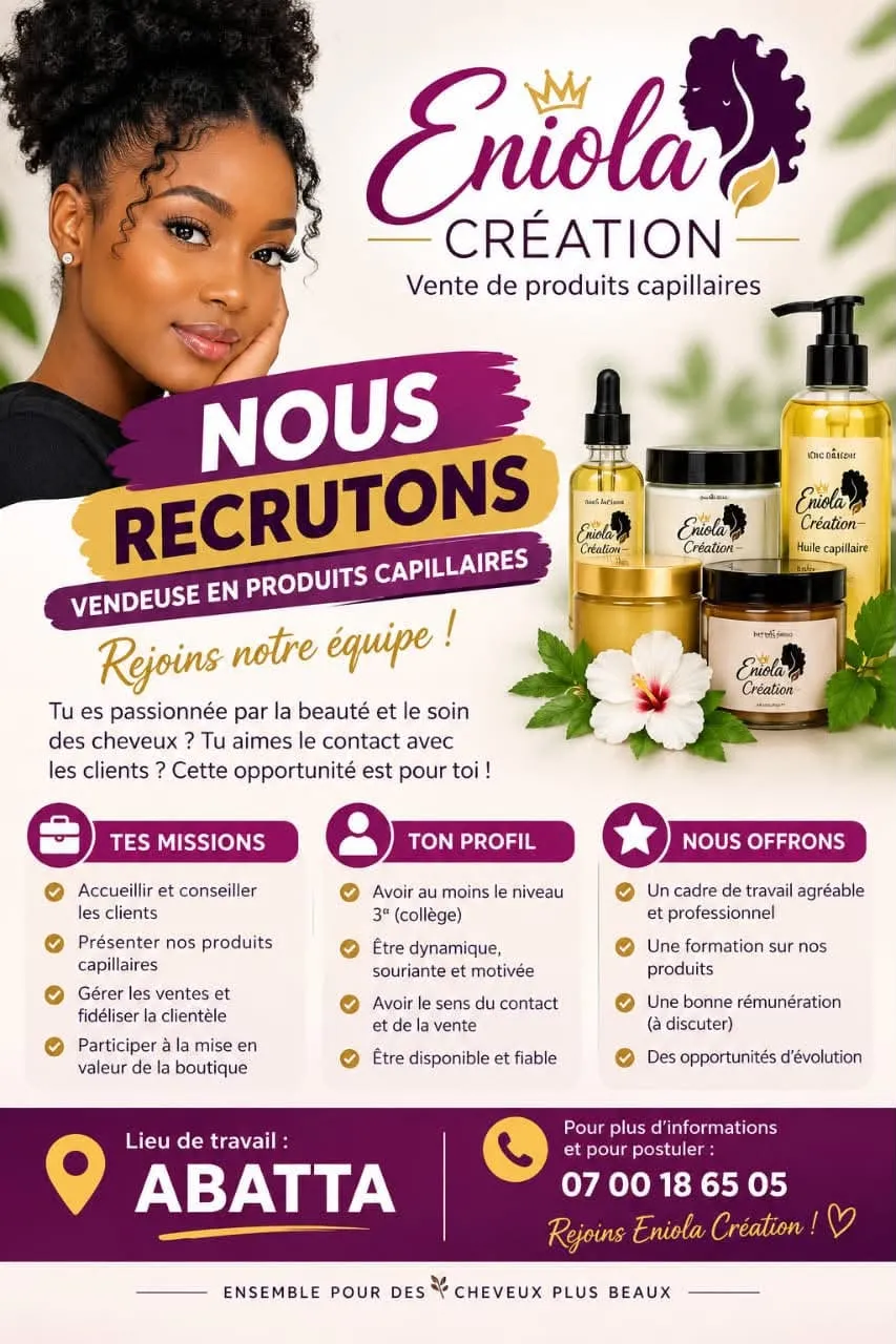 VENDEUSE EN PRODUITS CAPILLAIRES