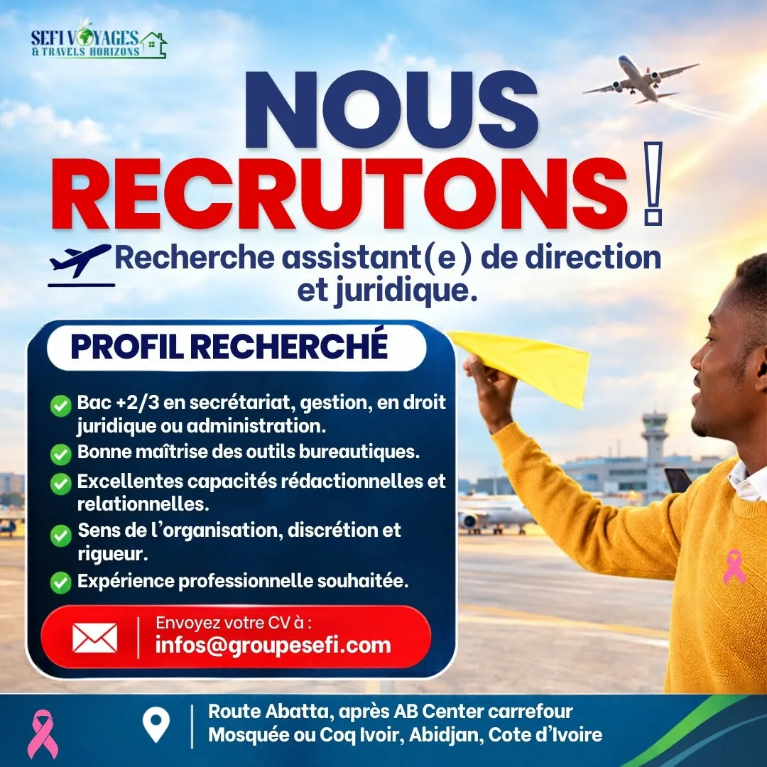 RECRUTEMENT ASSISTANT DE DIRECTION ET JURIDIQUE (H/F)