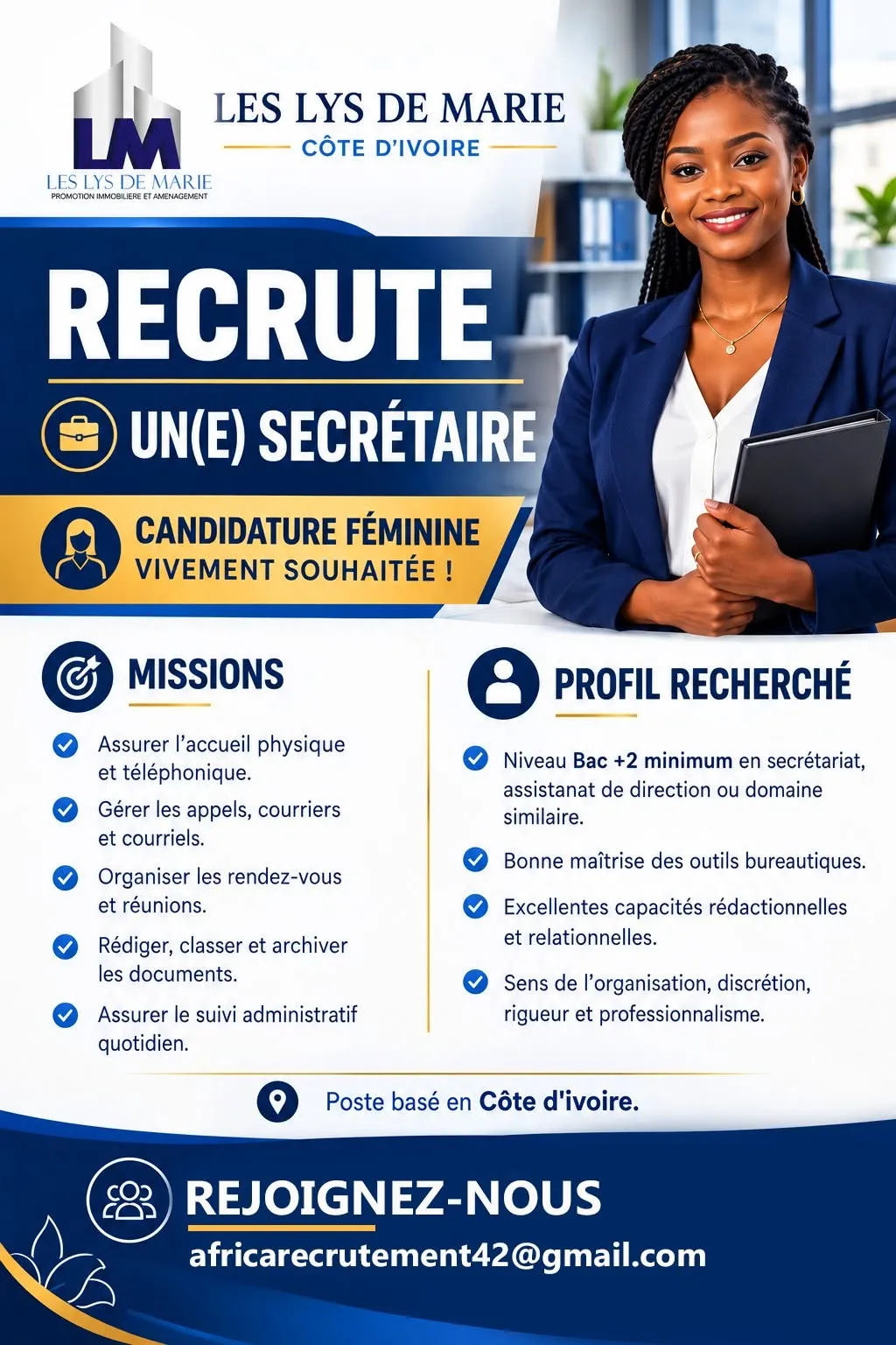 RECRUTEMENT D'UN SECRETAIRE (H/F)