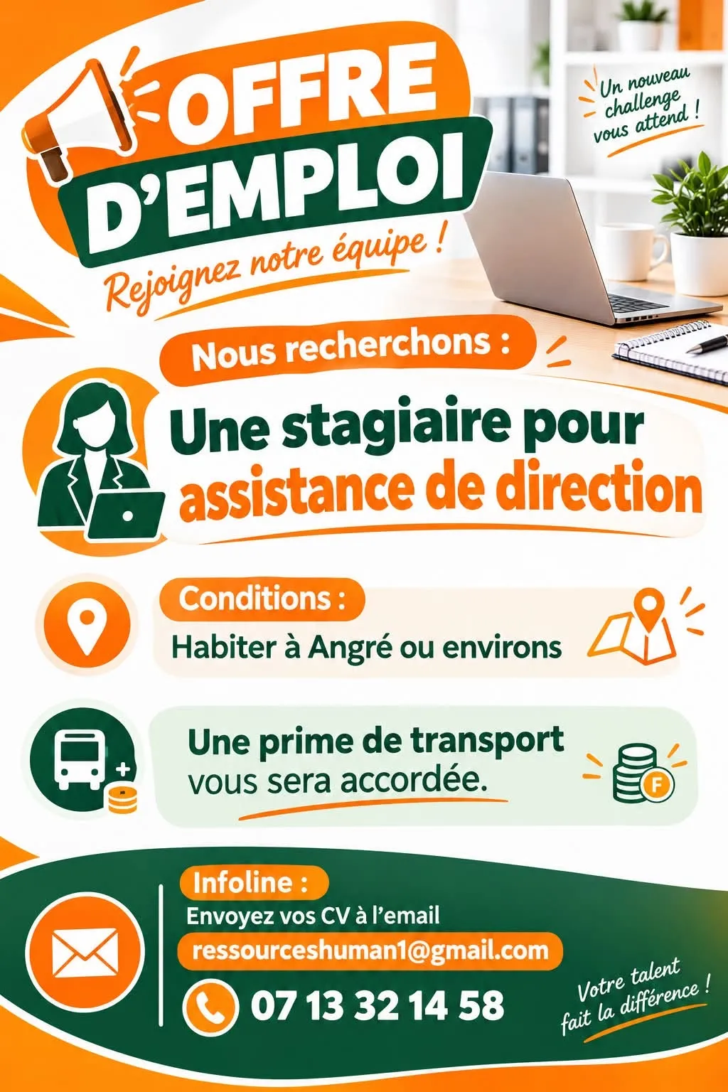 RECRUTEMENT ASSISTANCE DE DIRECTION