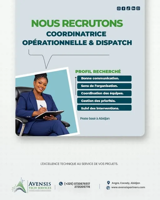 RECRUTEMENT COORDINATRICE OPÉRATIONNELLE & DISPATCH