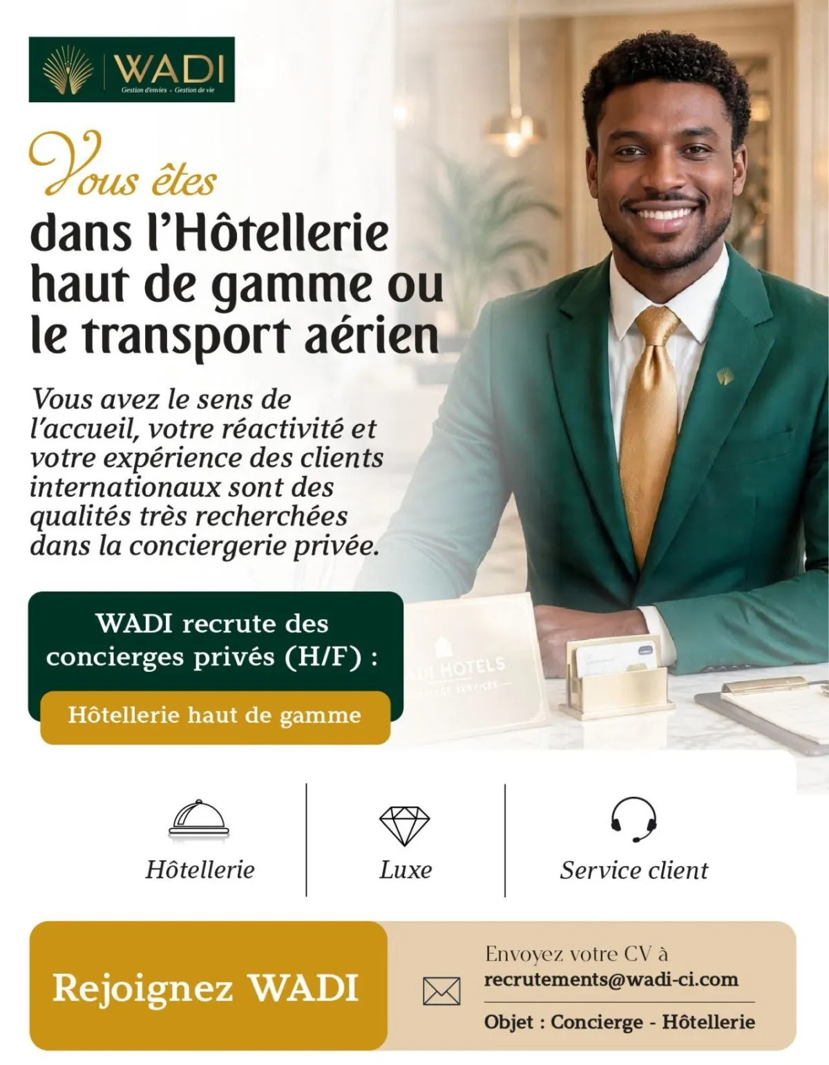RECRUTEMENT CONCIERGE PRIVE (H/F)