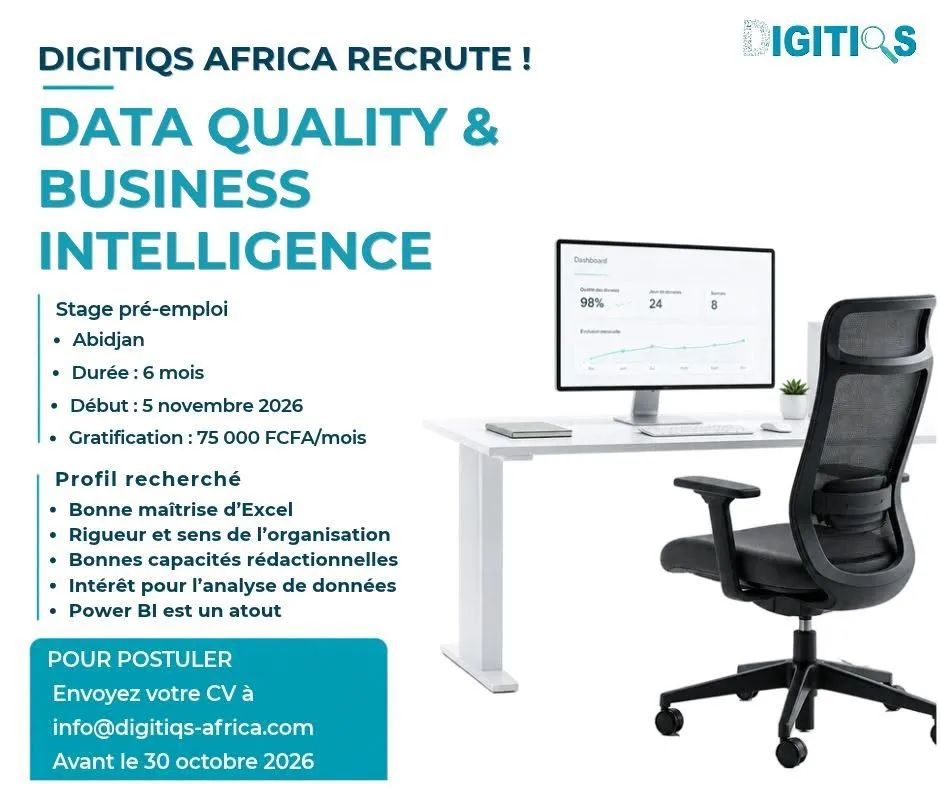 RECRUTEMENT STAGIAIRE DATA QUALITY
