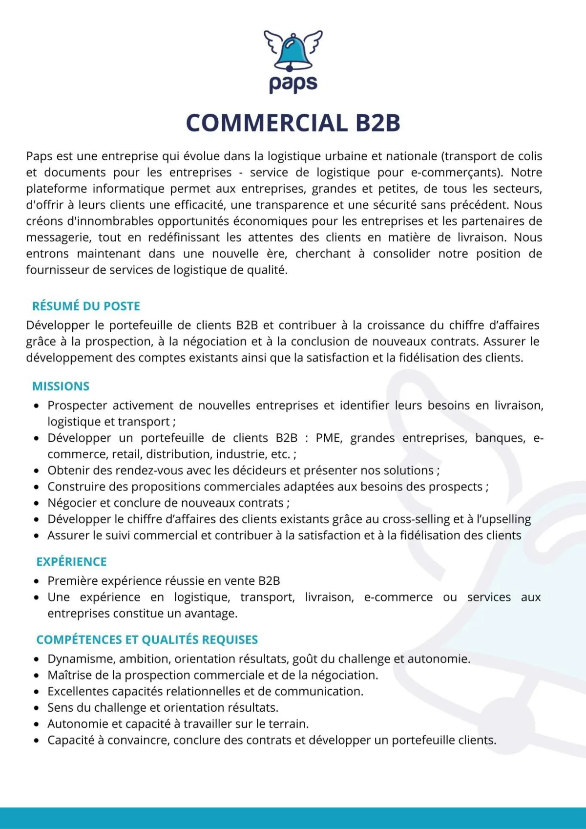 RECRUTEMENT DES COMMERCIAUX B2B