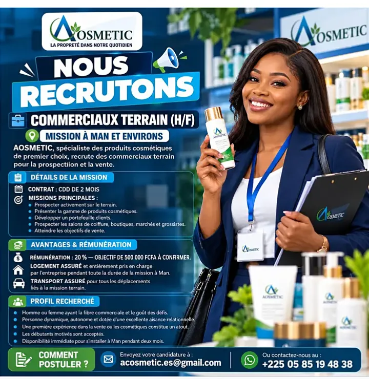RECRURMENT COMMERCIAUX TERRAIN H/F
