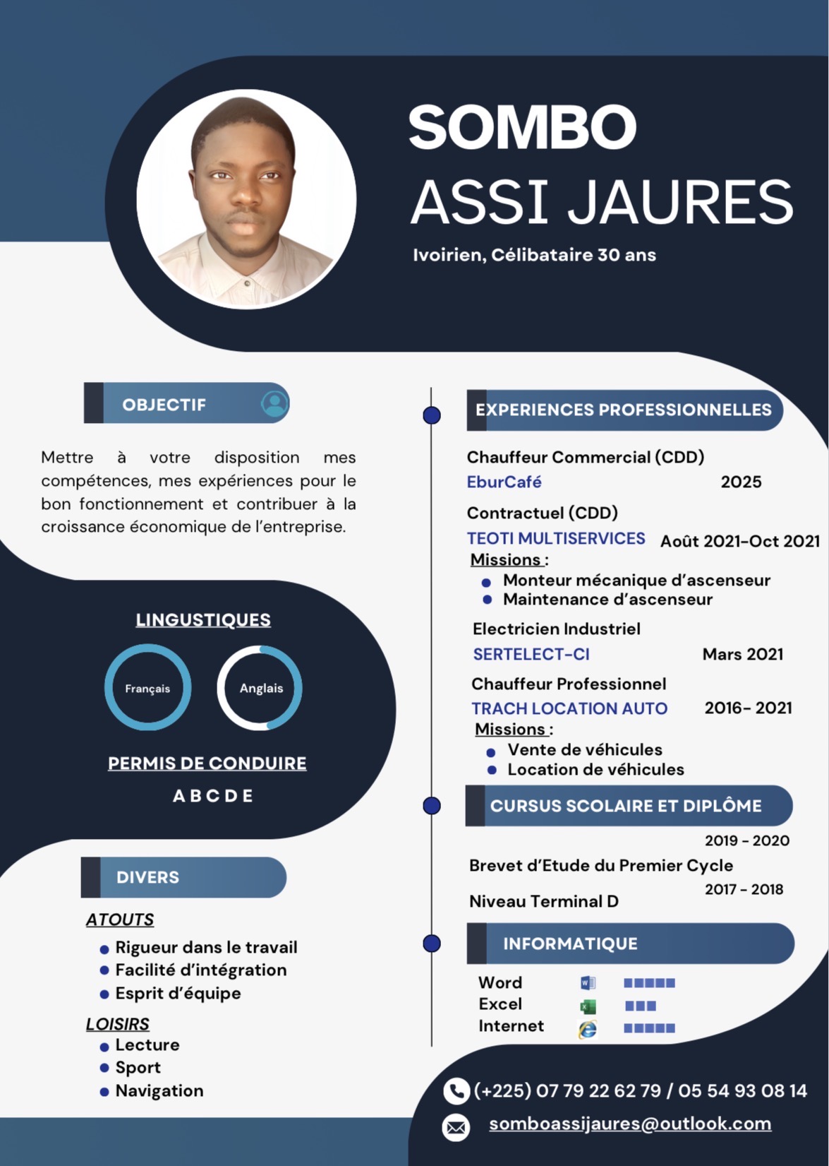 Profil candidat Sombo Assi Jaurès - Chauffeurs